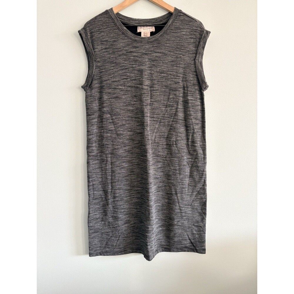 Philosophy Dress Gray Space Dye Knit Women's Large Short Sleeve Stretch